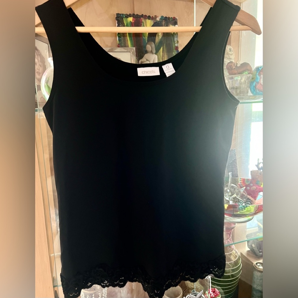 CHICO’S Lace Bottom Stretch Tank Size 0